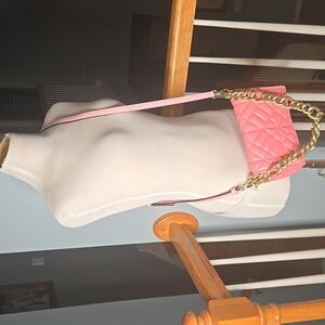 Zara Pink Quilted Chain Shoulder Crossbody Bag